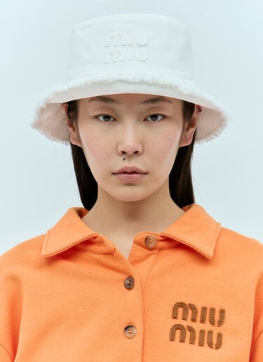 牛仔渔夫帽 Miu Miu 牛仔渔夫帽 白色 miu0256030