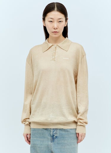 Miu Miu 캐시미어 폴로 스웨터 베이지 miu0256038