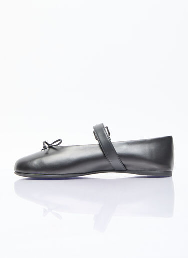 버클 발레리나 플랫 Miu Miu 버클 발레리나 플랫 블랙 miu0256045