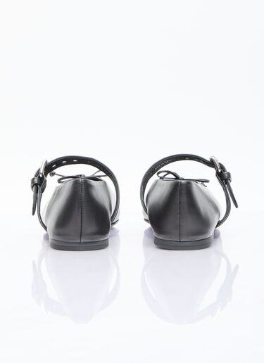 버클 발레리나 플랫 Miu Miu 버클 발레리나 플랫 블랙 miu0256045