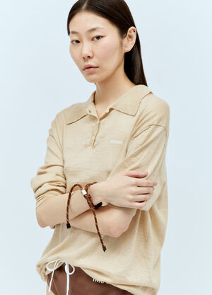 Miu Miu 绳编尼龙手链  棕色 miu0256051