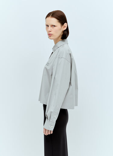 로고 자수 포플린 셔츠 Miu Miu 로고 자수 포플린 셔츠 그레이 miu0256075