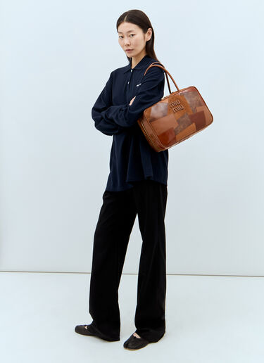 Miu Miu 徽标刺绣 polo 上衣 藏蓝色 miu0257005