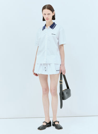 Miu Miu Poplin Mini Skirt White miu0257010