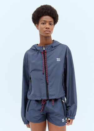 Miu Miu Technical Blouson Jacket Blue miu0257014