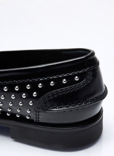 スタッズ付きレザーローファー Miu Miu スタッズ付きレザーローファー ブラック miu0257015