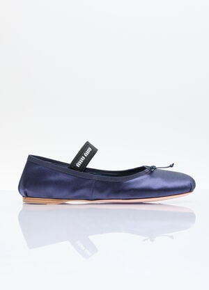 Miu Miu サテンバレリーナフラット ブルー miu0257019