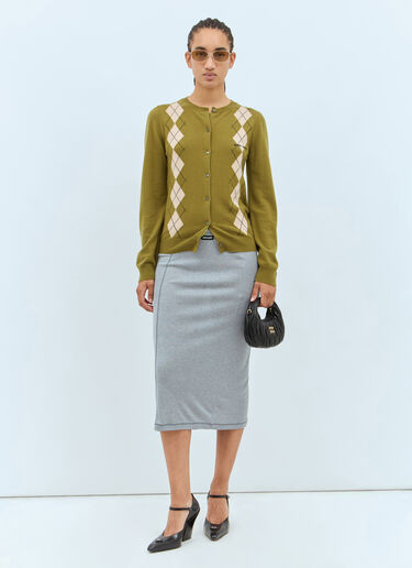Wool Knit Cardigan Miu Miu Wool Knit Cardigan Green miu0258002