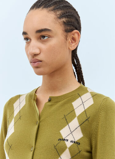 Miu Miu Wool Knit Cardigan Green miu0258002
