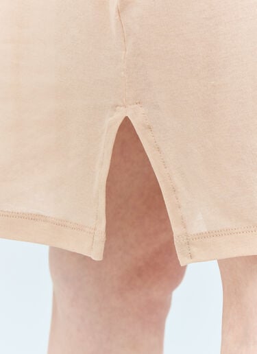 Miu Miu Logo Patch Jersey Skirt Beige miu0258005