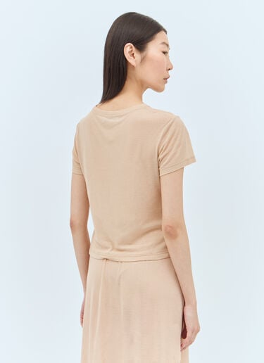 Logo Patch T-Shirt Miu Miu Logo Patch T-Shirt Beige miu0258006