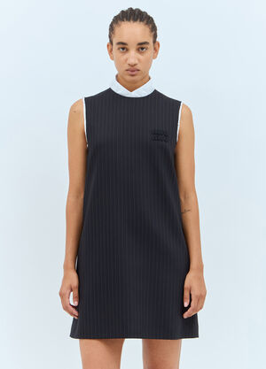 Miu Miu Pinstripe Dress Blue miu0258008