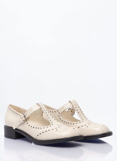 Miu Miu Patent Leather Mary Jane Shoes Ivory miu0258022