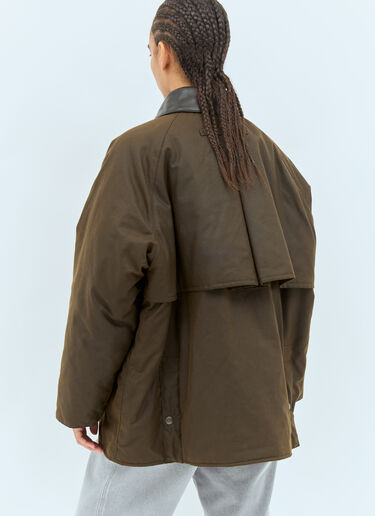 Miu Miu Waxed Canvas Blouson Jacket Brown miu0258040