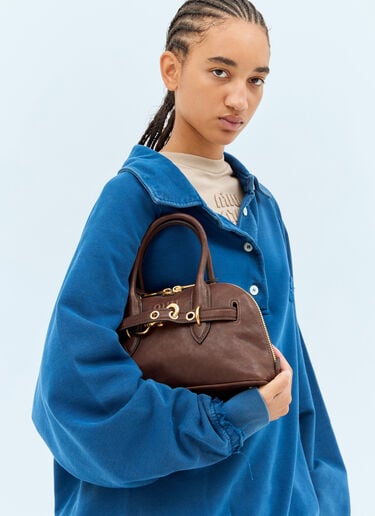 Miu Miu Small Aventure Nappa Leather Handbag Brown miu0258042
