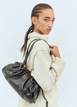 Miu Miu Joie Nappa Leather Shoulder Bag Black miu0258043