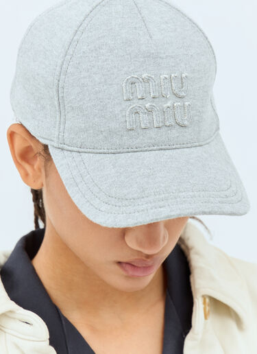 Miu Miu 徽标贴饰棒球帽 灰色 miu0258048
