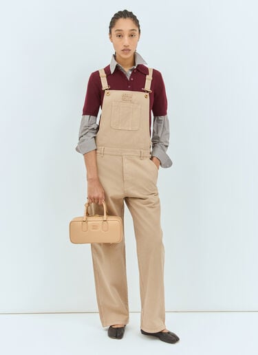 Miu Miu 아르카디 가죽 핸드백 베이지 miu0258053
