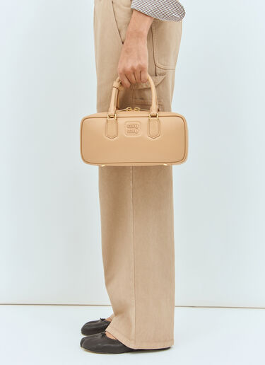 Miu Miu 아르카디 가죽 핸드백 베이지 miu0258053