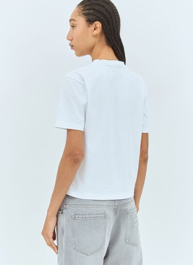 Logo Embroidery T-Shirt Miu Miu Logo Embroidery T-Shirt White miu0258072