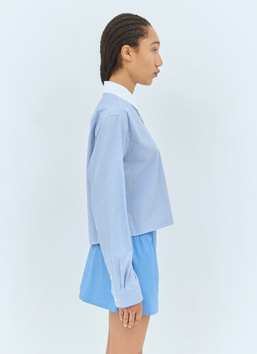 Miu Miu 条纹短款衬衫  蓝色 miu0258075