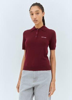 Miu Miu Wool Polo Shirt Burgundy miu0258076