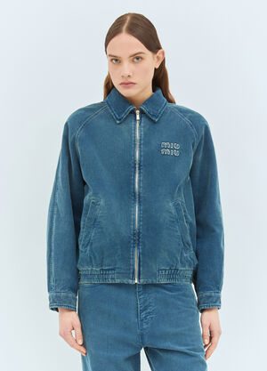Miu Miu Corduroy Bomber Jacket Blue miu0259002