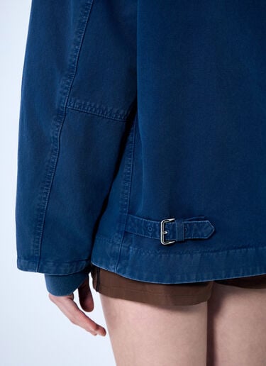 Garment-Dyed Jacket with Logo Embroidery Miu Miu Garment-Dyed Jacket with Logo Embroidery Blue miu0259003