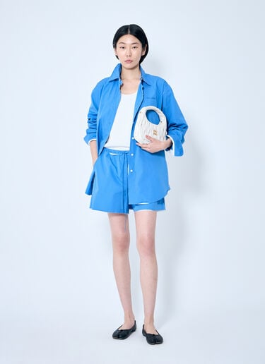 Miu Miu Poplin Boxer Shorts Blue miu0259009
