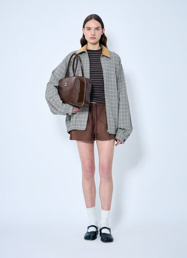 Miu Miu Striped T-Shirt Brown miu0259010