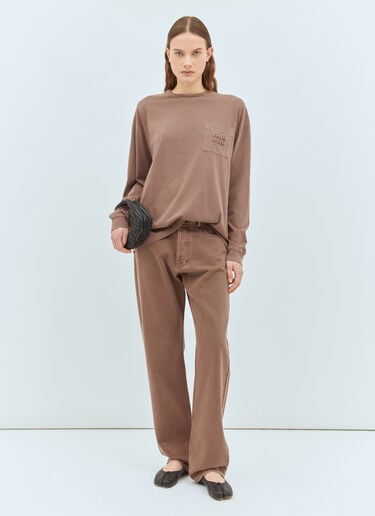 ロングスリーブロゴTシャツ Miu Miu ロングスリーブロゴTシャツ ブラウン miu0259012
