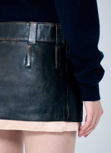 Leather Mini Skirt Miu Miu Leather Mini Skirt Black miu0259019