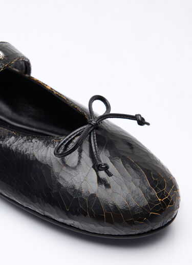 Crackled Leather Ballerina Shoes Miu Miu Crackled Leather Ballerina Shoes Brown miu0259022