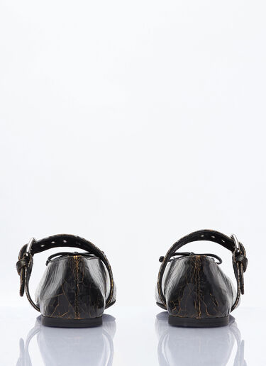 Crackled Leather Ballerina Shoes Miu Miu Crackled Leather Ballerina Shoes Brown miu0259022