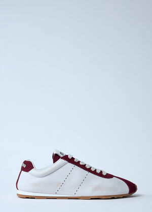 Miu Miu Plume Leather and Suede Sneakers White miu0259029