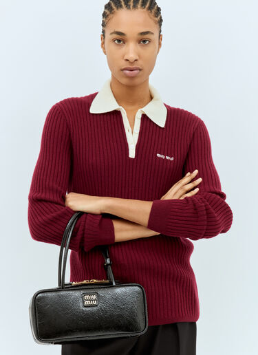 Beau Naplak Patent Leather Shoulder Bag Miu Miu Beau Naplak Patent Leather Shoulder Bag Black miu0259031