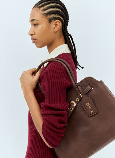 Miu Miu Medium Aventure Shoulder Bag Brown miu0259033