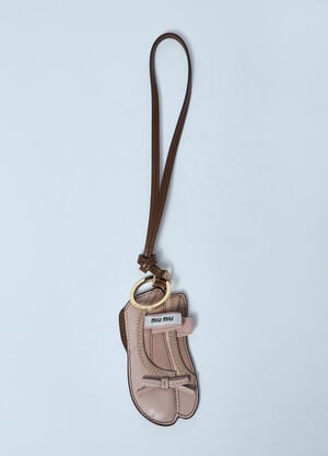 Miu Miu Miu Ballet Leather Keychain Pink miu0259047