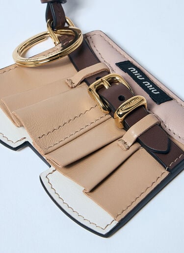 レザースカートキーリング Miu Miu レザースカートキーリング ベージュ miu0259048