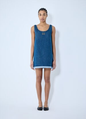 Miu Miu 로고 모티프 데님 원피스  블루 miu0260012