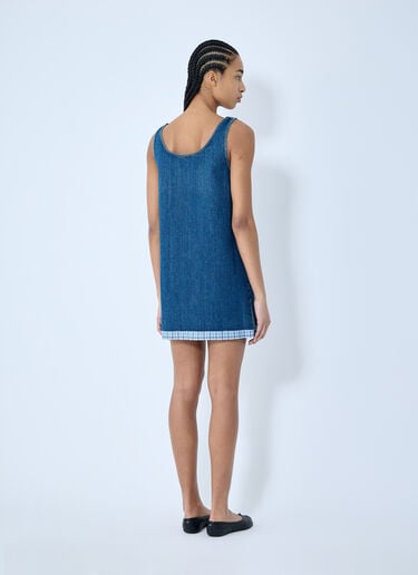 Logo Motif Denim Dress Miu Miu Logo Motif Denim Dress Blue miu0260012