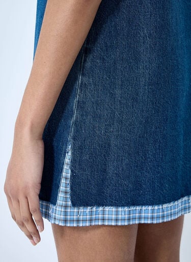 Logo Motif Denim Dress Miu Miu Logo Motif Denim Dress Blue miu0260012