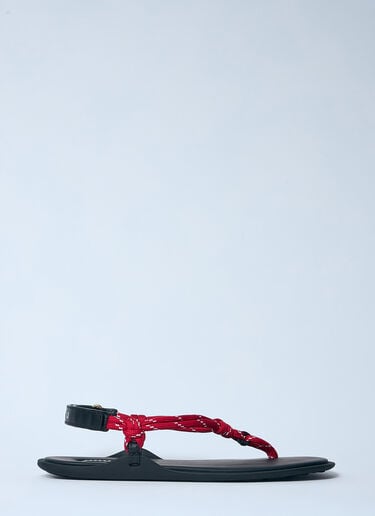 Riviere Cord And Leather Sandals Miu Miu Riviere Cord And Leather Sandals Red miu0260018