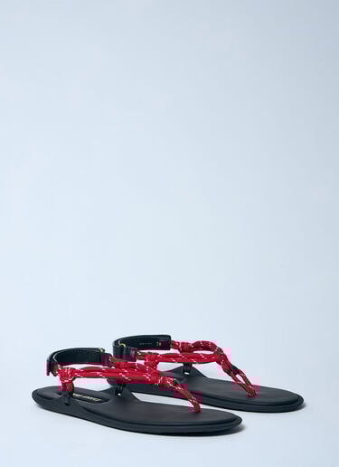 Riviere Cord And Leather Sandals Miu Miu Riviere Cord And Leather Sandals Red miu0260018