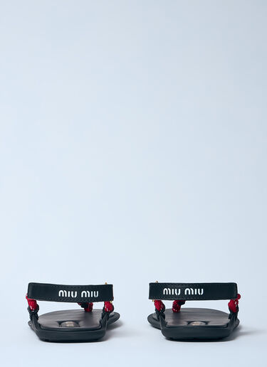 Miu Miu Riviere Cord And Leather Sandals Red miu0260018