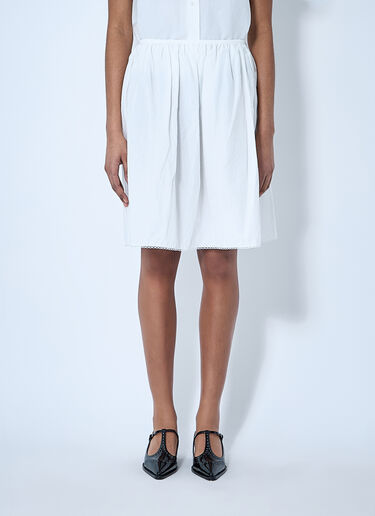 Logo Patch Skirt Miu Miu Logo Patch Skirt White miu0260042