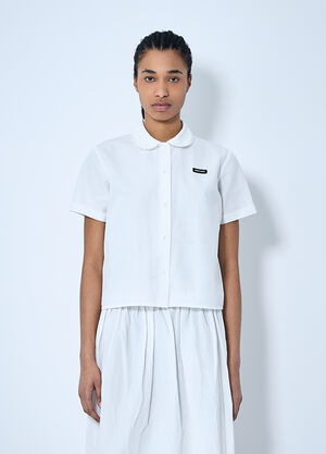 Miu Miu Logo Patch Shirt White miu0260043