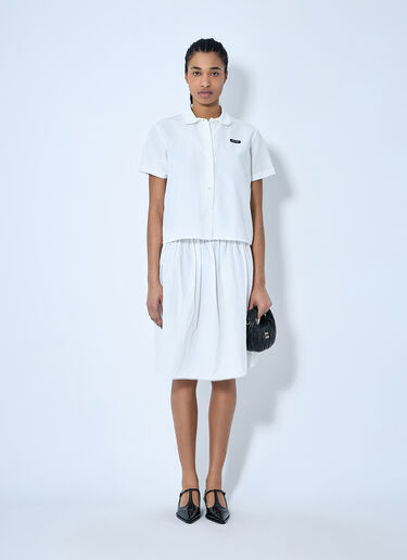 Miu Miu Logo Patch Shirt White miu0260043