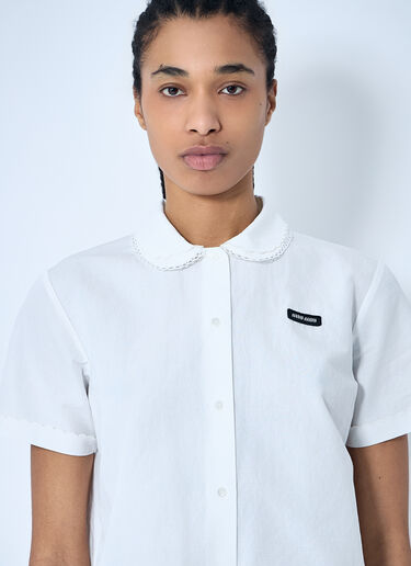Miu Miu Logo Patch Shirt White miu0260043