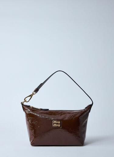 Miu Miu ナプラック パテント ミニバッグ  ブラウン miu0260050